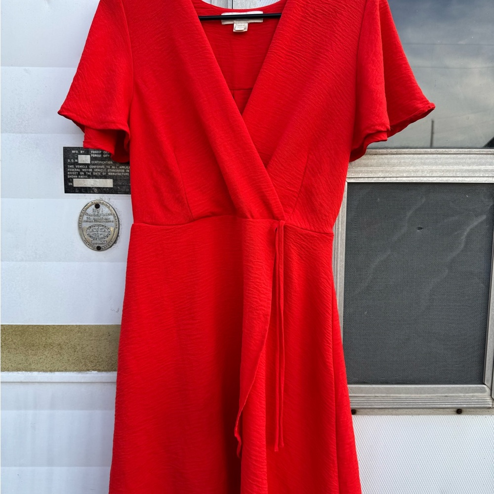 Monteau Vibrant Red Midi Dress